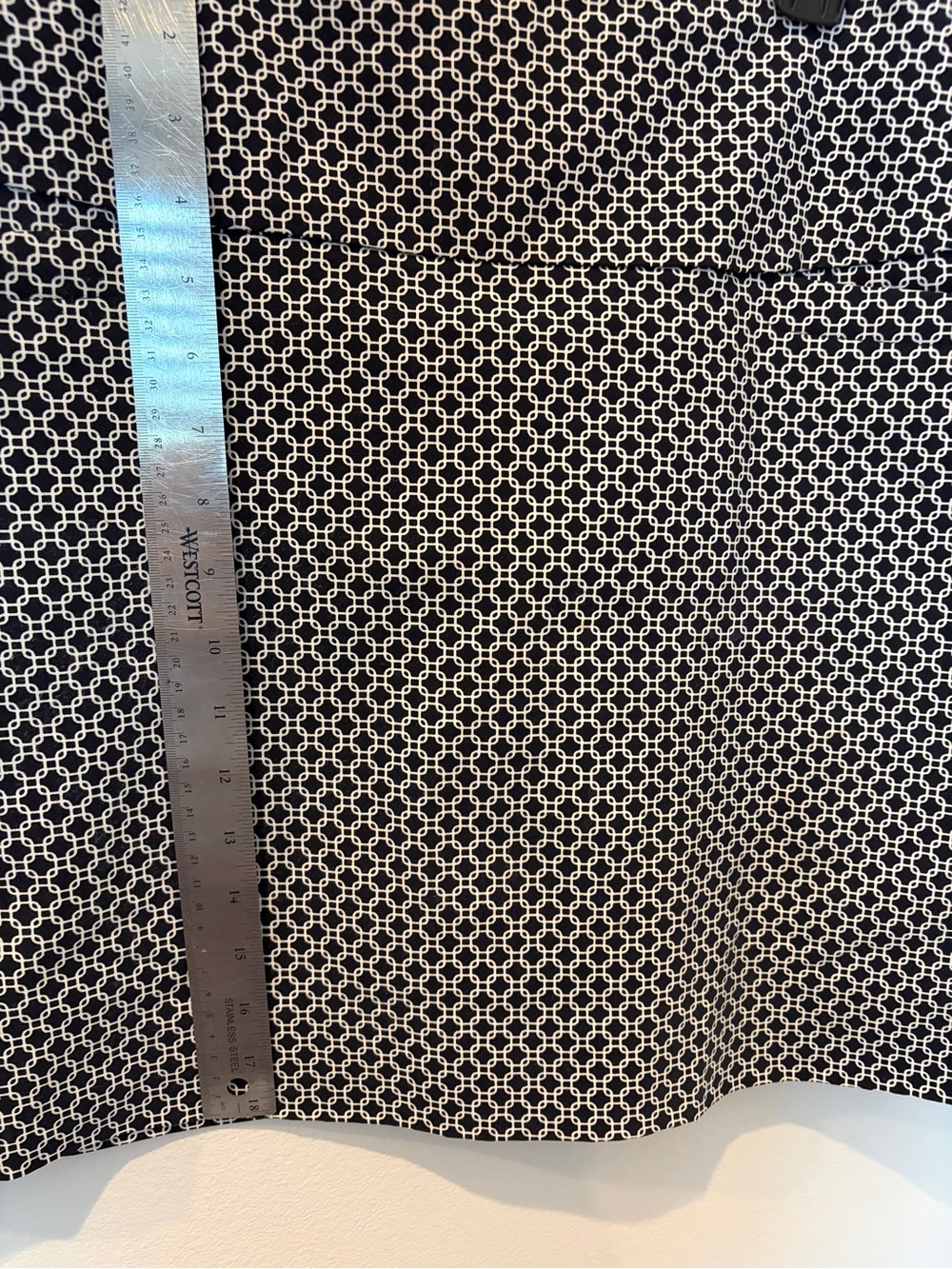 Black and White Geometric Pattern Skort